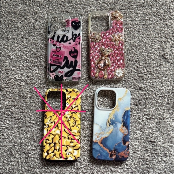iPhone 14 Pro Artistic Phone Case Collection - Pink, Yellow, Blue, Multicolor - Picture 1 of 4
